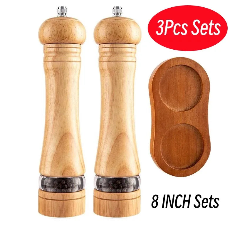 Wooden Pepper and Salt Grinder with Ceramic Grinding Cores