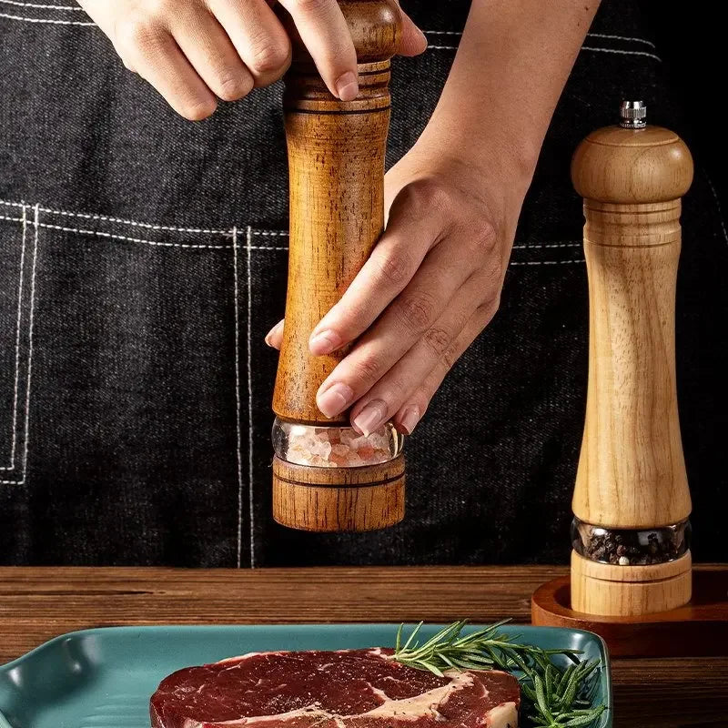 Wooden Pepper and Salt Grinder with Ceramic Grinding Cores