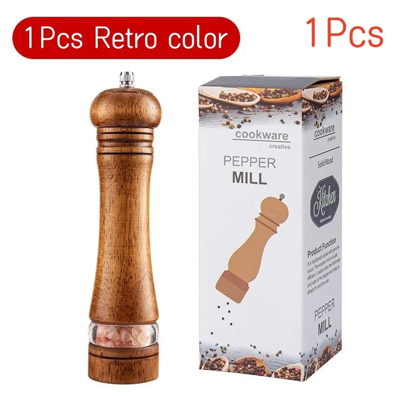 Wooden Pepper and Salt Grinder with Ceramic Grinding Cores